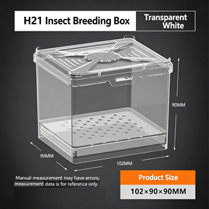 NOMOY PET Accesorios para Reptiles <span class=keywords><strong>Mini</strong></span> Tamaño Negro o Transparente Caja de Cría de Insectos Vivos Jaula de Hábitat - Product Image 5