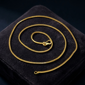 Wholesale 14K 18K 24K Micro Gold Plated Snake Design Chain Necklace, Fashion Chain Necklace, Snake Link Style Chain, Brass Chain - Product Image 1