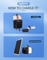 Générateur solaire 500W, batterie au plomb-acide 12V 50Ah avec panneau 100W en option pour le camping, station d'alimentation portable de secours