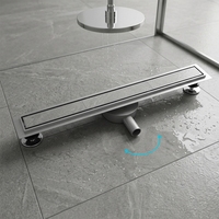 Grille de douche linéaire longue avec insert pour carrelage, norme australienne, en acier inoxydable SUS 304 chromé, pour salles de bain modernes