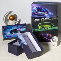 Boîtes rigides en papier personnalisées avec vernis UV localisé, pour emballage de luxe haut de gamme de lunettes de vue et de soleil 3D AR, avec couvercle et base, idéales pour cadeaux