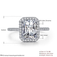 JZ1475 bague de fiançailles en argent sterling S925 pour femme bijoux de fête