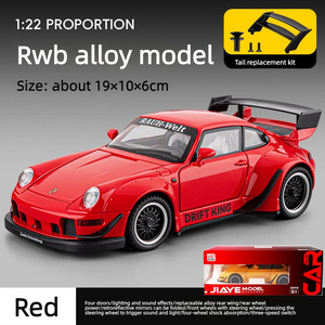 Modellino Auto Sportiva Die-Cast 1:22 RWB in Lega con Suoni e Luci, Funzione di Ritorno a Molla, Doppia Aletta Posteriore in Lega - Giocattolo per Bambini, Esposizione, Regalo - Product Image 6