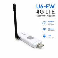 Modem WiFi USB 4G LTE U6-EW 150Mbps Cat4 Dongle Nirkabel Hotspot WiFi Mobile dengan Slot Kartu Nano SIM untuk Eropa Asia