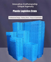 Caisse en plastique logistique empilable de haute qualité en PP avec couvercle à charnière, caisses en plastique pour la gestion des stocks, caisses en plastique pour légumes