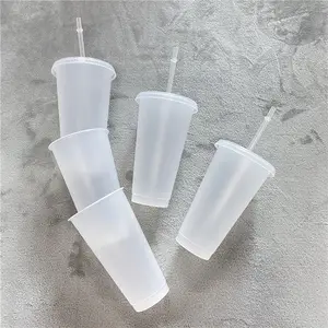 قابلة لإعادة الاستخدام 3 البلاستيك الصلب فينتي PP حزمة من 5 للمياه الباردة المشروبات الصيف واضح 24 أوقية 700 مللي قابلة لإعادة الاستخدام متجمد أكواب قهوة بلاستيكية