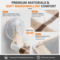 Hamac de fenêtre pour chat à ventouses, style guimauve, moderne, sans perçage, haute capacité de charge, toutes saisons, boîte de perchoir, vente en gros