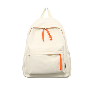 Simple Solid Color <b>Backpack</b> 15 Inches Waterproof Large Capacity Unisex Schoolbag For College Students Leisure Travel - Product Image 5