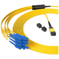 Harness MTP 1m (3ft), MTP-8 APC (Female) ke 4 X LC UPC Duplex, 8 Serat, Single Mode (OS2), Plenum (OFNP), 0.35dB Maks, Tipe B