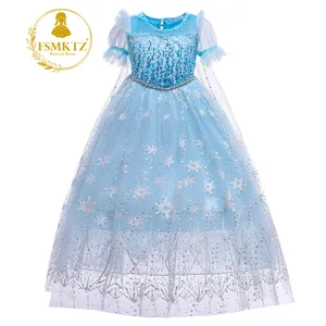 FSMKTZ высококачественный Детский костюм принцессы для девочек с блестками и принтом снежинок одежда для вечеринки одежда для маленьких девочек