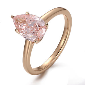 Bague ovale en diamant de laboratoire de couleur rose luxueuse, or massif 18k 14k 10k, fabrication artisanale personnalisée, bijoux fins pour femmes, bijoux de mariage - Product Image 1
