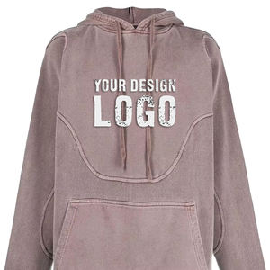 Customized Logo Cotton Cropped Oversized Men's Hoodies High Quality Plain Vintage Washed Heavyweight Loose Men Hoodies - Product Image 5