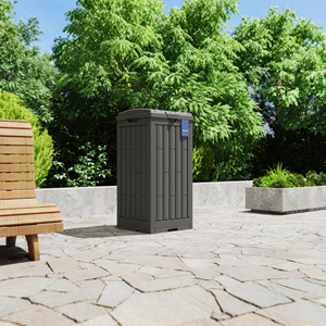 Aantrekkelijk Bruin Design Modern Tuinhuis Gala Vuilnisbak Buiten Kattenbak Gemakkelijk Schoon Te Maken Vuilnisbak Voor Terrastuin - Product Image 4