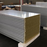 Certifié CE/ISO 50-200mm d'épaisseur B1/A2 Ignifuge Polyuréthane Laine de Roche Panneau Sandwich Toit Ignifuge Chambre Froide