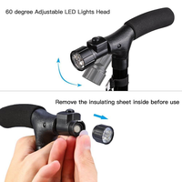 Canne à quatre pieds pour personnes âgées avec deux poignées, pliable en aluminium avec fonction d'assistance pour les personnes âgées, best-seller
