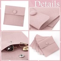 Paquet de bijoux avec logo personnalisé sacs de pochette à bouton pression en microfibre sac cadeau de pochette de petites boucles d'oreilles de bijouterie avec bloc d'insertion/carte