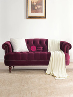 Ensemble de canapés modernes en bois sculpté Yicheng Beauty Luxury Lounge, salon, tissu en velours capitonné, pieds en bois massif, meubles pour la maison