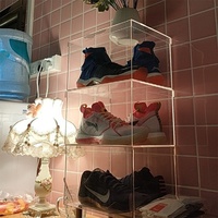 Boîtes à chaussures épaissies en plastique transparent empilables, présentoir robuste pour baskets avec couvercles, grand couvercle pliable
