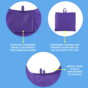 Custom Reusable <b>Folding</b> Shopping <b>Bag</b> Recycled Foldable 190t Polyester Shopping <b>Bag</b> - Product Image 2