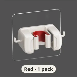 Support <span class=keywords><strong>mural</strong></span> contemporain gris et blanc moulé par injection pour <span class=keywords><strong>balai</strong></span> et serpillière, crochet mobile sans perçage pour rangement de salle de bain et toilettes - Product Image 5