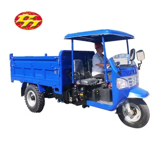 High quality cheap tricycle with big box cargo loader rain protection Tilt dump diesel tricycles cargo tricycle with sunshade