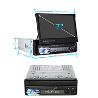 Lecteur multimédia LEHX 7 pouces HD Android 9.0, autoradio 1 DIN avec GPS, navigation, écran rétractable, lecteur multimédia 1 DIN DVD