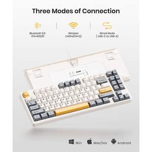 Teclado Mecánico Inalámbrico para Juegos Kisnt KN85, Diseño 75%, Retroiluminación RGB, Interruptores Intercambiables en Caliente, Programable, Incluye Baterías C para PC - Product Image 3