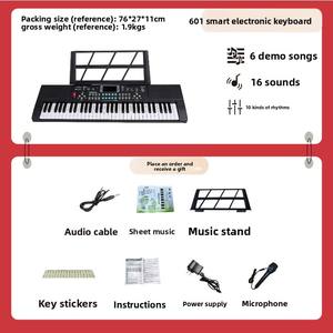 Pianoforte Elettronico 61 Tasti Tastiera in Plastica Portatile per Adulti Bambini Principianti Ricaricabile USB con 100 Ritmi e 16 Toni - Product Image 3