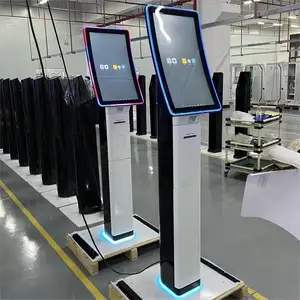 Custom pos stand support pos terminal 23.6/32 inch Small Window Barcode Scanner qr code printer cashless payment kiosk