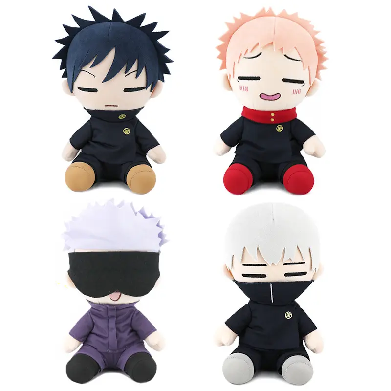 6 figurines Anime Jujutsu Kaisen en peluche de haute qualité en style assis comme cadeaux de promotion