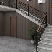 Schmiedeeisen Massivholz Balkongeländer Villa Loft Dekoratives Geländer DIY Innen-Treppengeländer Maßgefertigt für Senioren