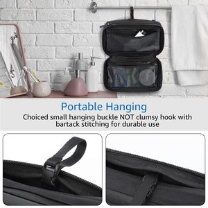 Trousse de toilette de voyage compacte pour hommes, en nylon hydrofuge, organiseur de rangement portable pour trousse de toilette - Product Image 3