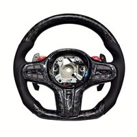 Volant chauffant à fond plat en fibre de carbone pour BMW Volante M40i X3 G01 M40i X4 M40i G02 M5 F10 F90 E60 E39 F91m8 F30 2020