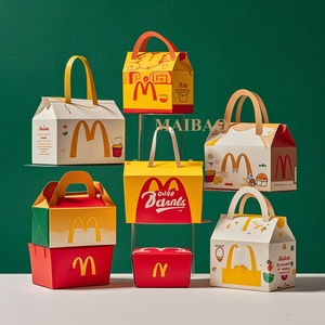 Personalizable Freír Pollo Frito Papas Fritas Caja de Papel de Pollo Comida Hamburguesa Paquete Happy Share Caja de Embalaje de Comida - Product Image 1
