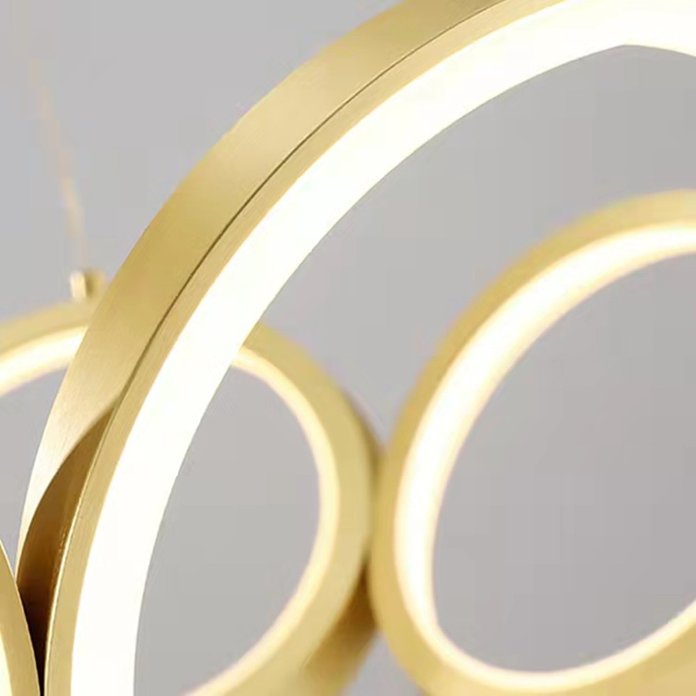 Modern Luxury Pendant Light Gold Hanging Light Livingroom Originality Circle Led Ring Chandelier · image 5