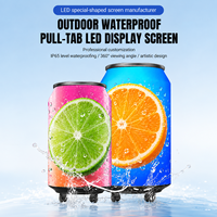 Écran LED personnalisé en couleur pleine, étanche IP65, taux de rafraîchissement élevé, animation, mur vidéo en forme de canette P1.86, service OEM ODM