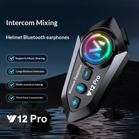 Casque de moto Y12PRO avec écouteurs sans fil, chipset Qualcomm 5.0, commande vocale, réduction active du bruit, étanche, longue autonomie de la batterie