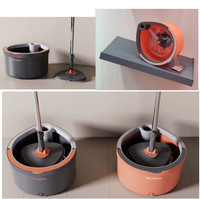 Nouvelle conception de manche pivotant à 360 degrés, serpillière plate rotative avec seau, séparation des eaux propres et sales, serpillière à poussière en microfibre pour le sol