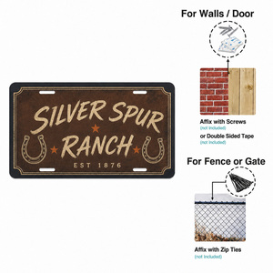 Letrero de Aluminio Decorativo de Pared Estilo Vaquero Occidental con Espuelas Plateadas para Rancho y Hogar - Product Image 5