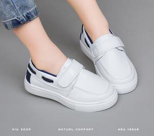 Zapatos <span class=keywords><strong>de</strong></span> Primavera y Otoño para Niños, Ligeros, <span class=keywords><strong>de</strong></span> Suela Blanda, Transpirables, Estilo Coreano, Combinables con Todo, Mocasines Sin Cordones, Zapatillas Casuales con Parte Superior <span class=keywords><strong>de</strong></span> Cuero - Product Image 3