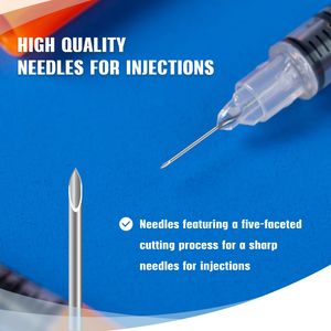 Seringue à insuline ultra-fine 31g 0,5ml 1ml jetable stérile injection indolore usage animal qualité médicale PP certifiée CE ISO - Product Image 6