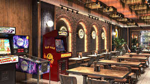 Industrial Bar Interior Design Custom Brewpub Taproom Furniture <b>Rustic</b> Wood Metal Bar Counter Commercial Pub <b>Fixtures</b> - Product Image 2