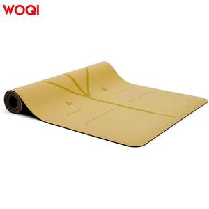 Tapis de yoga Woqi 6 mm d'épaisseur, antidérapant, silencieux, pour la maison, le fitness, le Pilates, la forme rectangulaire, couleur beige - Product Image 3