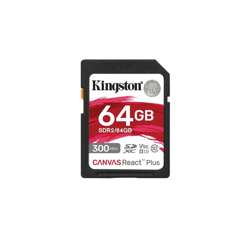 original Kingston 64G 128GB 256G SDXC Canvas React Plus 300MB/s Read UHS-II, C10, U3, V90 SD Memory Card with Free Card reader