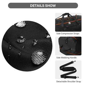 32 "नरम-पक्षीय फोल्डेबल व्हील्ड ट्रैवल डफ़ल बैग को 2 पहियों और कई जेबों के साथ 110l से 140l रोलिंग कार्गो बैग - Product Image 2