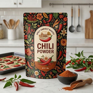 Bolsa de plástico de calidad alimentaria con impresión digital de logotipo personalizado para envasado de chile picante en polvo, bolsa resellable tipo Doypack. - Product Image 5