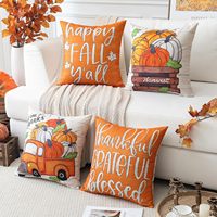 Housses de coussin décoratives d'automne orange ferme personnalisées en gros 18x18 pouces pour chaise-lit