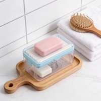 Distributeur de savon multifonctionnel anti-odeur en PP durable avec brosse intégrée, support automatique à ressort pour économiseur de savon, distributeur portable de savon pour lessive