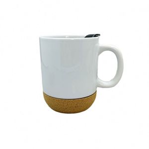 Thermal Transfer Cork Base Ceramic Mug Sublimation Detachable Cork <b>Lid</b> Eco-Friendly <b>Microwave</b> Safe Ins Promotional - Product Image 1