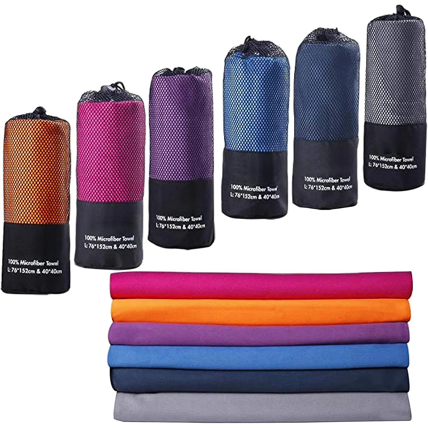 Custom sized fast drying super absorbent portable Yoga fitness camping outdoor microfiber towel